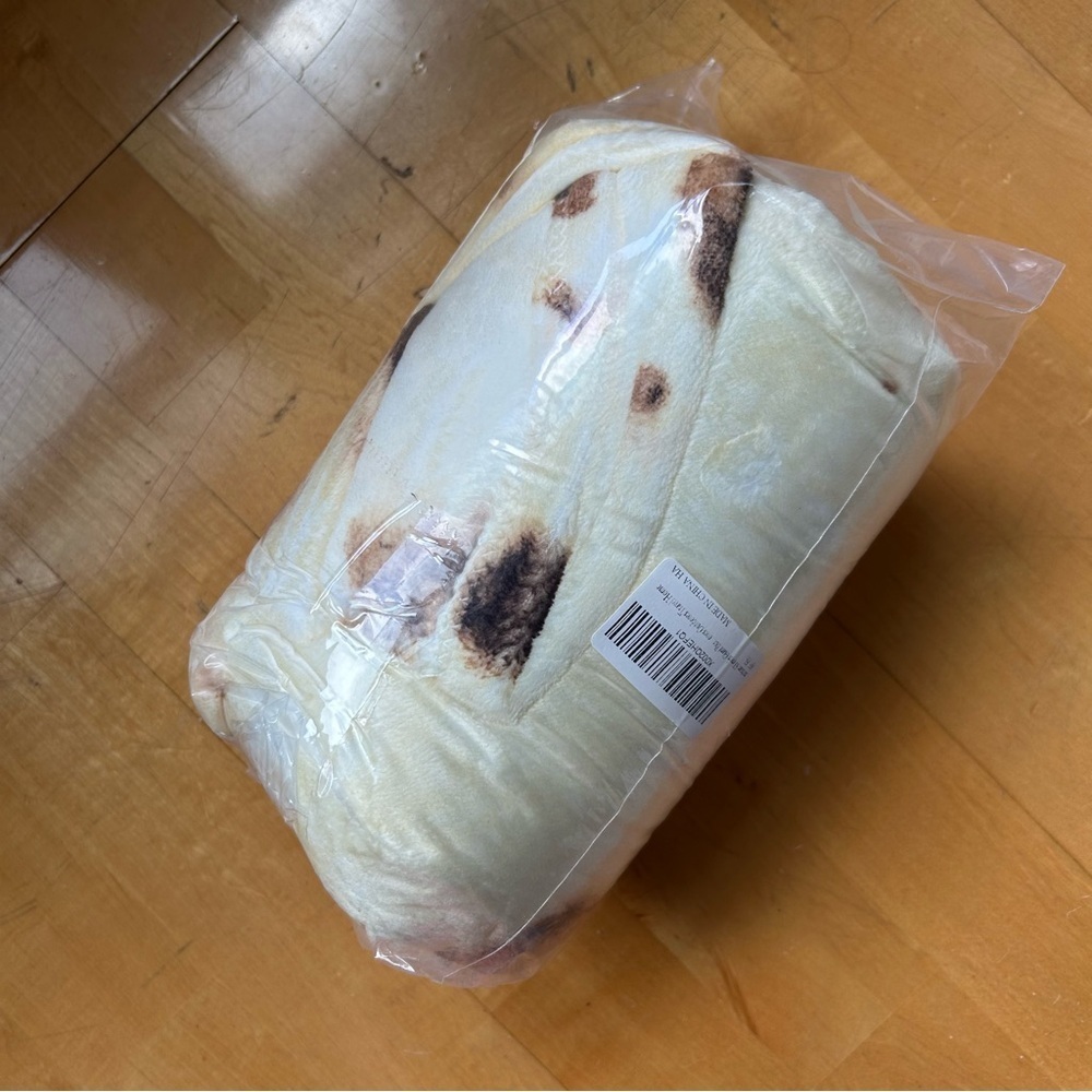 Giant Tortilla Burrito Throw Blanket, Double Sided, Ivory, Brown, 63 inches - Picture 12 of 17